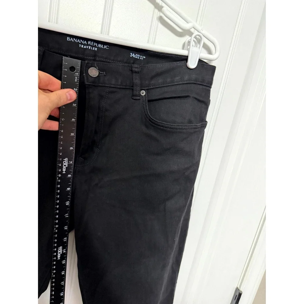 Banana Republic Pants Mens 34x32 Traveler Slim Fit Black EUC